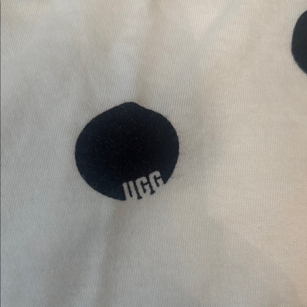 Worn Once UGG Cream and Black Polka Dot Organic Cotton Pajamas - Picture 4 of 10